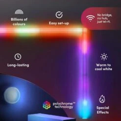 12 In. Multi-Color Smart Wi-Fi LED 4X Beam Light Kit And Corner, Works With Alexa/Hey Google/HomeKit/Siri -Lamp Parts lifx smart light panels lfx beamkit 4f 1000