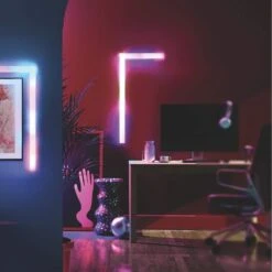 12 In. Multi-Color Smart Wi-Fi LED 4X Beam Light Kit And Corner, Works With Alexa/Hey Google/HomeKit/Siri -Lamp Parts lifx smart light panels lfx beamkit 77 1000