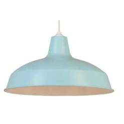 1-Light Light Blue Warehouse Pendant With Metal Shade -Lamp Parts light blue hampton bay pendant lights af 1032r ltb 4f 1000