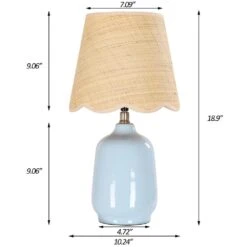18.9 In. Blue End Table Lamps For Living Room And Bedroom (Set Of 2） -Lamp Parts light blue pia ricco table lamps 2002lb 2pk 76 1000