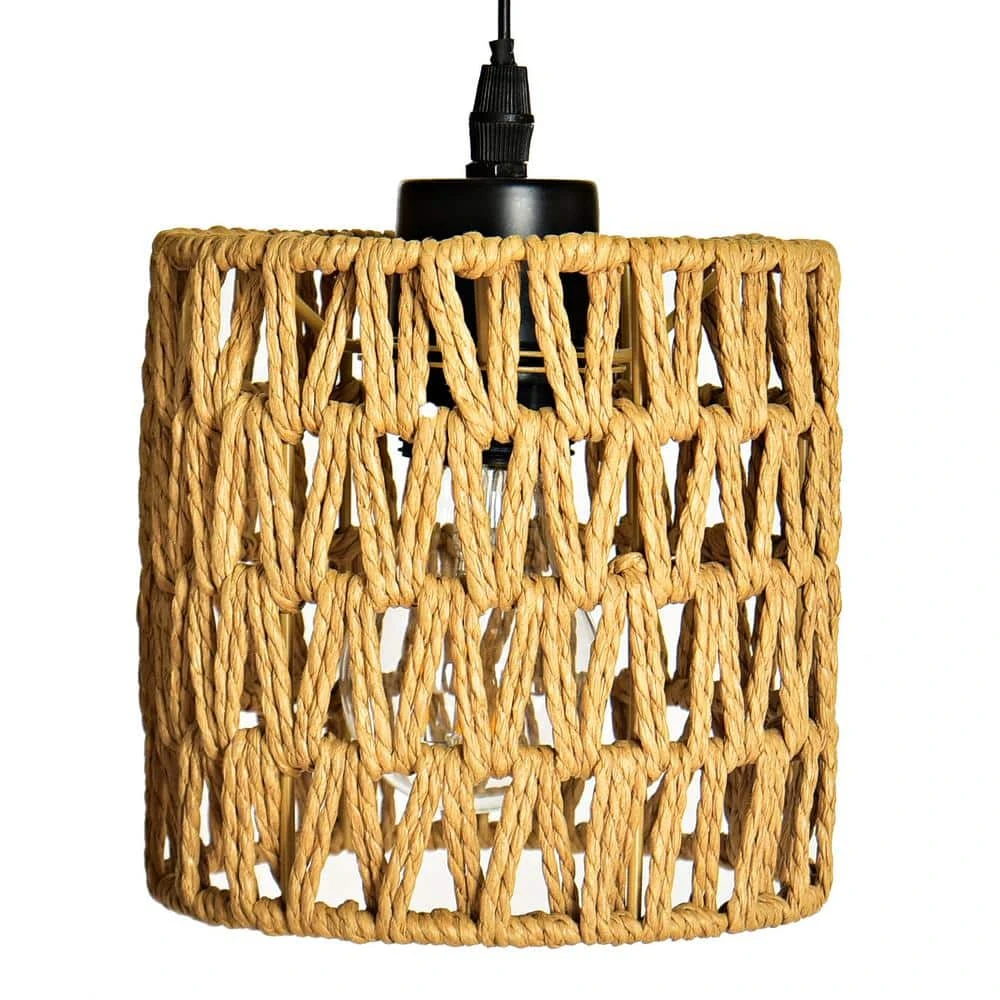 65 In. Light Brown Farmhouse Standing Tree Floor Lamps With Rattan Shades 9 65 In. Light Brown Farmhouse Standing Tree Floor Lamps With Rattan Shades - Image 7