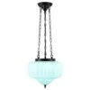 12 -Watt 1 Light Light Green Schoolhouse Pendant Light With Mint Green Glass Shade For Bedroom,No Bulbs Included