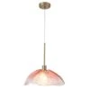 60 -Watt 1-Light Light Red Pendant Light With Glass Shade, Hanging Vintage Ceiling Light Fixture
