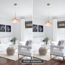 60 -Watt 1-Light Light Red Pendant Light With Glass Shade, Hanging Vintage Ceiling Light Fixture -Lamp Parts light red adsensty pendant lights hd 1 brlr d7005 77 1000