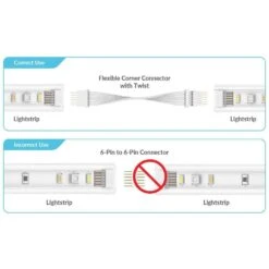 6-Pin To 6-Pin Connector For Philips Hue Lightstrip Plus (15-Pack, White - Micro 6-Pin V4) -Lamp Parts litcessory under cabinet lighting accessories hue aus 6pto6p w15 44 1000