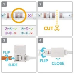 6-Pin To Cut-End Extension Connector For Philips Hue Lightstrip Plus (2 In. 4-Pack, White - Micro 6-Pin V4) -Lamp Parts litcessory under cabinet lighting accessories hue aus 6ptocut 50mm w04 44 1000