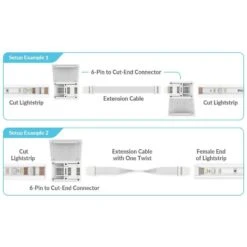 6-Pin To Cut-End Connector For Philips Hue Lightstrip Plus (4-Pack, White - Micro 6-Pin V4) -Lamp Parts litcessory under cabinet lighting accessories hue aus 6ptocut w04a 44 1000