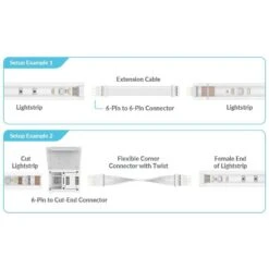 Flexible Corner Connector/Extension Cable For Philips Hue Lightstrip Plus (2 In. 4-Pack, White - Micro 6-Pin V4) 13 Flexible Corner Connector/Extension Cable For Philips Hue Lightstrip Plus (2 In. 4-Pack, White - Micro 6-Pin V4) -Lamp Parts litcessory under cabinet lighting accessories hue aus cornerflex w04 44 1000