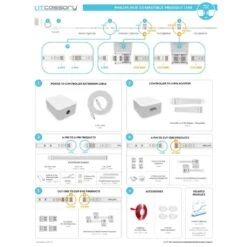 Flexible Corner Connector/Extension Cable For Philips Hue Lightstrip Plus (2 In. 4-Pack, White - Micro 6-Pin V4) 15 Flexible Corner Connector/Extension Cable For Philips Hue Lightstrip Plus (2 In. 4-Pack, White - Micro 6-Pin V4) -Lamp Parts litcessory under cabinet lighting accessories hue aus cornerflex w04 76 1000