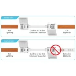 Cut-End To Cut-End Extension Connector For Philips Hue Lightstrip Plus (2 In. 4-Pack, White - Micro 6-Pin V4) -Lamp Parts litcessory under cabinet lighting accessories hue aus cuttocut 50mm w04a 1f 1000