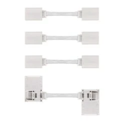 Cut-End To Cut-End Extension Connector For Philips Hue Lightstrip Plus (2 In. 4-Pack, White - Micro 6-Pin V4) -Lamp Parts litcessory under cabinet lighting accessories hue aus cuttocut 50mm w04a 4f 1000