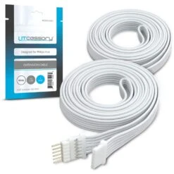 Extension Cable For Philips Hue Lightstrip Plus (3.3 Ft. 2-Pack, White - Micro 6-Pin V4)