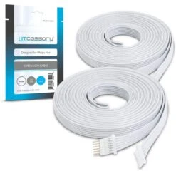 Extension Cable For Philips Hue Lightstrip Plus (10 Ft. 2-Pack, White - Micro 6-Pin V4)