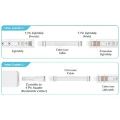 Extension Cable For Philips Hue Lightstrip Plus (10 Ft. 2-Pack, White - Micro 6-Pin V4) -Lamp Parts litcessory under cabinet lighting accessories hue aus extension 3m w02 fa 1000