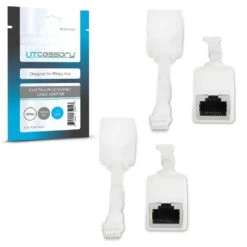 RJ45 To 6-Pin Ethernet Cable Adapter For Philips Hue Lightstrip Plus (4-Pack - 2 Pairs, White - Micro 6-Pin V4)