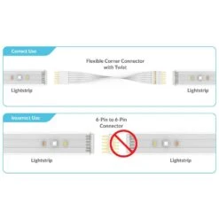 6-Pin To 6-Pin Connector For Philips Hue Lightstrip Plus (15-Pack, White - Standard 6-Pin V3) -Lamp Parts litcessory under cabinet lighting accessories lit aus 6pto6p w15 44 1000