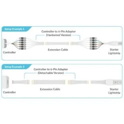 Controller To 6-Pin Adapter For Philips Hue Lightstrip Plus (Detachable Version, White - Standard 6-Pin V3) -Lamp Parts litcessory under cabinet lighting accessories lit aus controllerto6pd w02 4f 1000