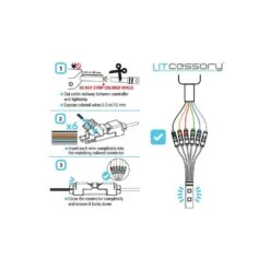 Controller To 6-Pin Adapter For Philips Hue Lightstrip Plus (Hardwired Version, White - Standard 6-Pin V3) -Lamp Parts litcessory under cabinet lighting accessories lit aus controllerto6ph w02 fa 1000