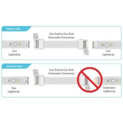 Cut-End To Cut-End Extension Connector For Philips Hue Lightstrip Plus (2 In, 4-Pack, White - STandARD 6-PIN V3) -Lamp Parts litcessory under cabinet lighting accessories lit aus cuttocut 50mm w04b 4f 1000