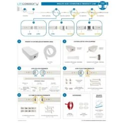 Cut-End To Cut-End Extension Connector For Philips Hue Lightstrip Plus (2 In, 4-Pack, White - STandARD 6-PIN V3) -Lamp Parts litcessory under cabinet lighting accessories lit aus cuttocut 50mm w04b 76 1000