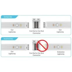 Cut-End To Cut-End Connector For Philips Hue Lightstrip Plus (10-Pack, White - STANDARD 6-PIN V3) -Lamp Parts litcessory under cabinet lighting accessories lit aus cuttocut w10b 4f 1000