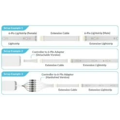 Extension Cable For Philips Hue Lightstrip Plus (6 In. 5-Pack, White - Standard 6-Pin V3) -Lamp Parts litcessory under cabinet lighting accessories lit aus extension 150mm w05 4f 1000