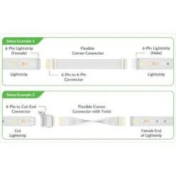 Flexible Corner Connector/Extension Cable For Nanoleaf Essentials Lightstrip (2 In. 4 Pack, White) -Lamp Parts litcessory under cabinet lighting accessories nan aus cornerflex w04 1f 1000