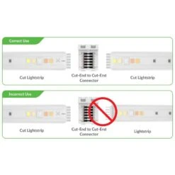 Cut-End To Cut-End Connector For Nanoleaf Essentials Lightstrips (10 Pack, White) -Lamp Parts litcessory under cabinet lighting accessories nan aus cuttocut w10b 4f 1000