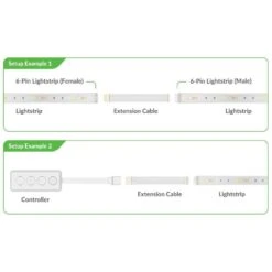 Extension Cable For Nanoleaf Essentials Lightstrips (3.3 Ft. 2 Pack, White) -Lamp Parts litcessory under cabinet lighting accessories nan aus extension 1m w02 4f 1000