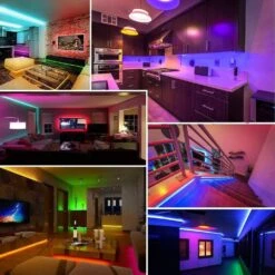 130 Ft. Smart App Music Sync Color Changing RGB Bluetooth LED Plug-in Strip Light With Remote For Bedroom, Home Decor -Lamp Parts lukyamzn led strip lights ph00527b474 76 1000
