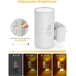 Modern LED Warm Night Light Plug-in, Decorative, Dimmable With Dusk To Dawn Sensor For Bedroom And Hallway Amber 2-Pack -Lamp Parts lukyamzn night lights ph01227b042 1f 1000