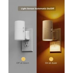 Modern LED Warm Night Light Plug-in, Decorative, Dimmable With Dusk To Dawn Sensor For Bedroom And Hallway Amber 2-Pack -Lamp Parts lukyamzn night lights ph01227b042 4f 1000