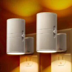 Modern LED Warm Night Light Plug-in, Decorative, Dimmable With Dusk To Dawn Sensor For Bedroom And Hallway Amber 2-Pack -Lamp Parts lukyamzn night lights ph01227b042 c3 1000