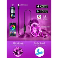 Lights For TV Led Backlight, 9.84ft RGB Led Strip Lights USB TV Lights Behind 32-43in TV, APP Remote Control Music Sync -Lamp Parts lukyamzn rope lights sa04 327b029 c3 1000