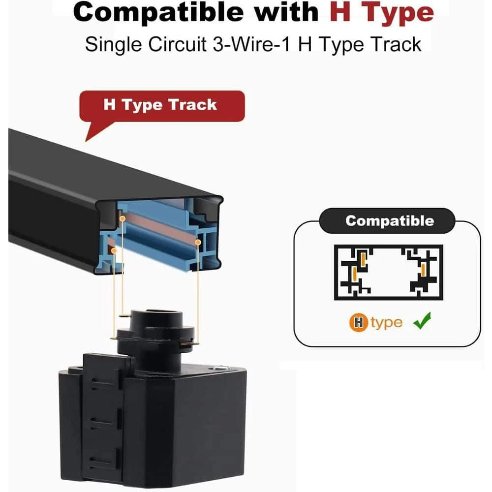 White Single Circuit Track Lighting Connector Lighting Rails Kit With End Caps And Live End Feed Connector (1-Pack) 6 White Single Circuit Track Lighting Connector Lighting Rails Kit With End Caps And Live End Feed Connector (1-Pack) - Image 4