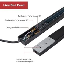 White Single Circuit Track Lighting Connector Lighting Rails Kit With End Caps And Live End Feed Connector (1-Pack) 11 White Single Circuit Track Lighting Connector Lighting Rails Kit With End Caps And Live End Feed Connector (1-Pack) -Lamp Parts lukyamzn track lighting parts ph00727b306 44 1000