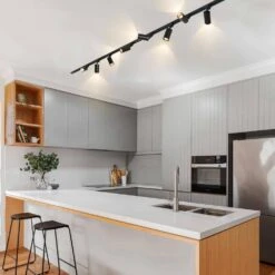 White Single Circuit Track Lighting Connector Lighting Rails Kit With End Caps And Live End Feed Connector (1-Pack)