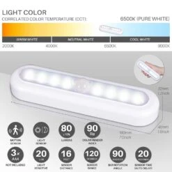 Cool White LED Motion Sensor Stick-on Light Lamp For Closet, Stairs, Under Cabinet, 3-Pack 14 Cool White LED Motion Sensor Stick-on Light Lamp For Closet, Stairs, Under Cabinet, 3-Pack -Lamp Parts lukyamzn under cabinet lighting accessories sa1127b450 1f 1000