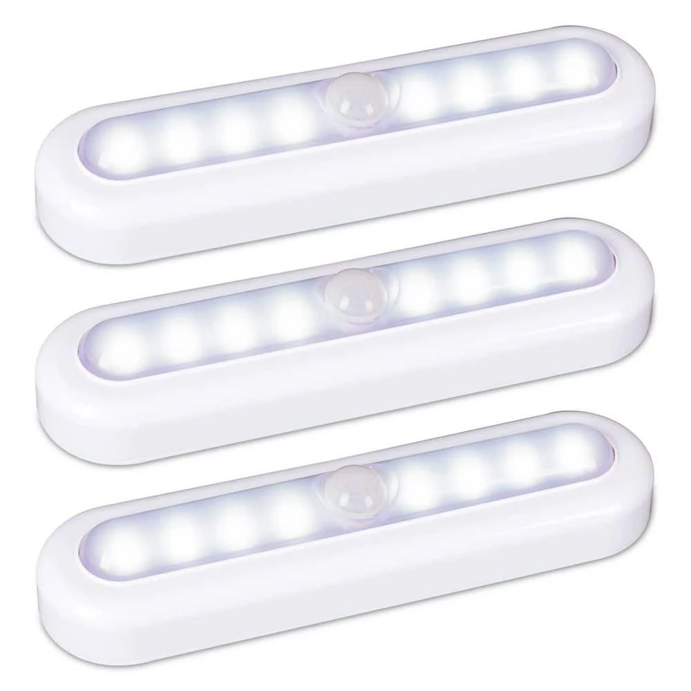 Cool White LED Motion Sensor Stick-on Light Lamp For Closet, Stairs, Under Cabinet, 3-Pack 3 Cool White LED Motion Sensor Stick-on Light Lamp For Closet, Stairs, Under Cabinet, 3-Pack