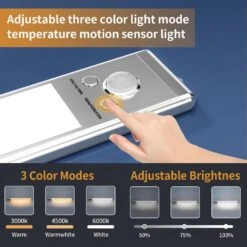 White LED Motion Sensor Under Cabinet Light Lamp 2-Pack Magnetic Dimmable Closet Lights, USB Rechargeable For Kitchen -Lamp Parts lukyamzn under cabinet lighting accessories sa1127b452 4f 1000