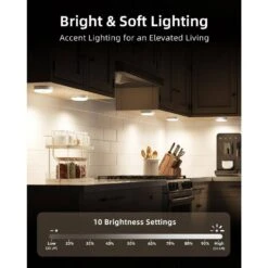 White LED Lamp Puck Light With Remote, Motion Sensor 12 RGB, 6-Pack, Magnetic Stick-On For Under Cabinet -Lamp Parts lukyamzn under cabinet lighting accessories sa1127b453 4f 1000