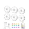 White LED Lamp Puck Light With Remote, Motion Sensor 12 RGB, 6-Pack, Magnetic Stick-On For Under Cabinet -Lamp Parts lukyamzn under cabinet lighting accessories sa1127b453 64 1000