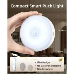 White LED Lamp Puck Light With Remote, Motion Sensor 12 RGB, 6-Pack, Magnetic Stick-On For Under Cabinet -Lamp Parts lukyamzn under cabinet lighting accessories sa1127b453 c3 1000