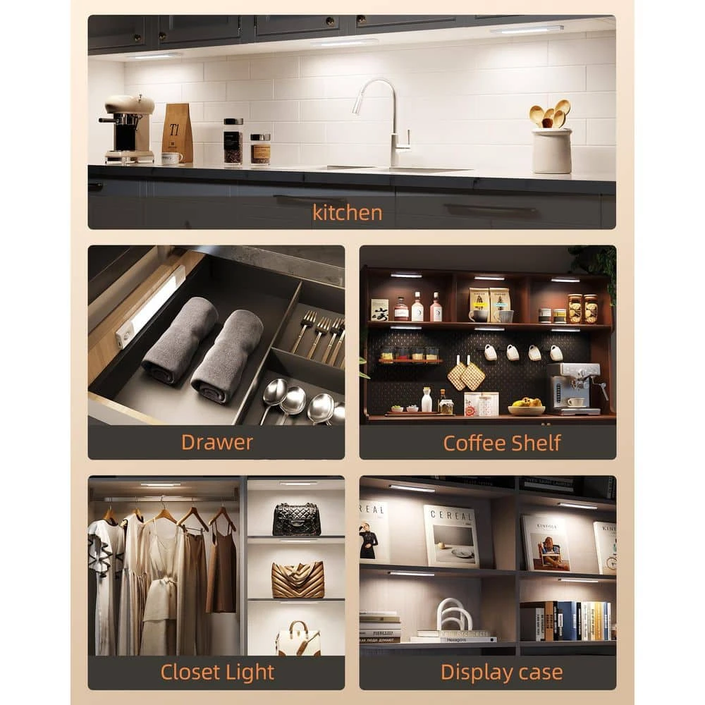 White LED Under Cabinet Lighting Lamp With Motion Sensor, 3 Color Temperatures, Dimmable, Magnetic Installation (3-Pack) 10 White LED Under Cabinet Lighting Lamp With Motion Sensor, 3 Color Temperatures, Dimmable, Magnetic Installation (3-Pack) - Image 8