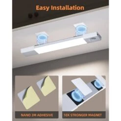 White LED Under Cabinet Lighting Lamp With Motion Sensor, 3 Color Temperatures, Dimmable, Magnetic Installation (3-Pack) 16 White LED Under Cabinet Lighting Lamp With Motion Sensor, 3 Color Temperatures, Dimmable, Magnetic Installation (3-Pack) -Lamp Parts lukyamzn under cabinet lighting accessories sa1127b454 fa 1000