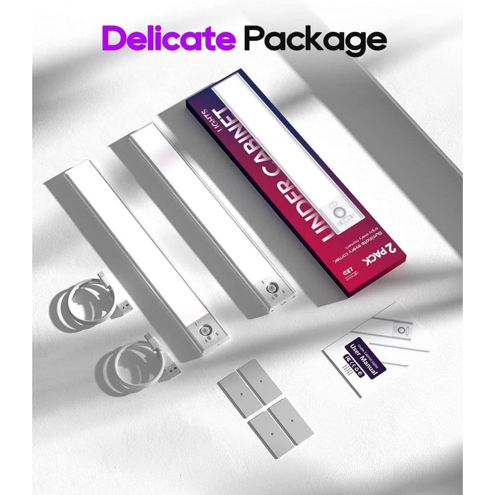 White LED Under Cabinet Lighting Lamp 3 Color Temperature Motion Sensor Light, 2 Pack, Adjustable Brightness For Kitchen 4 White LED Under Cabinet Lighting Lamp 3 Color Temperature Motion Sensor Light, 2 Pack, Adjustable Brightness For Kitchen - Image 2