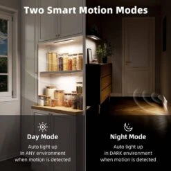 White LED Under Cabinet Lighting Lamp With Motion Sensor, Dimmable Magnetic Fixture For Kitchen, Closet, Stairs-2 Pack -Lamp Parts lukyamzn under cabinet lighting accessories sa1127b458 1f 1000