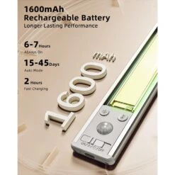 White LED Under Cabinet Lighting Lamp With Motion Sensor, Dimmable Magnetic Fixture For Kitchen, Closet, Stairs-2 Pack -Lamp Parts lukyamzn under cabinet lighting accessories sa1127b458 44 1000