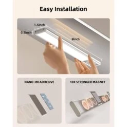 White LED Under Cabinet Lighting Lamp With Motion Sensor, Dimmable Magnetic Fixture For Kitchen, Closet, Stairs-2 Pack -Lamp Parts lukyamzn under cabinet lighting accessories sa1127b458 76 1000