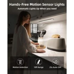 White LED Under Cabinet Lighting Lamp With Motion Sensor, Dimmable Magnetic Fixture For Kitchen, Closet, Stairs-2 Pack -Lamp Parts lukyamzn under cabinet lighting accessories sa1127b458 c3 1000